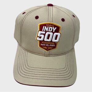 NWT Tan Burgundy Indy 500 Gainbridge Greatest Spectacle in Racing Hat NEW